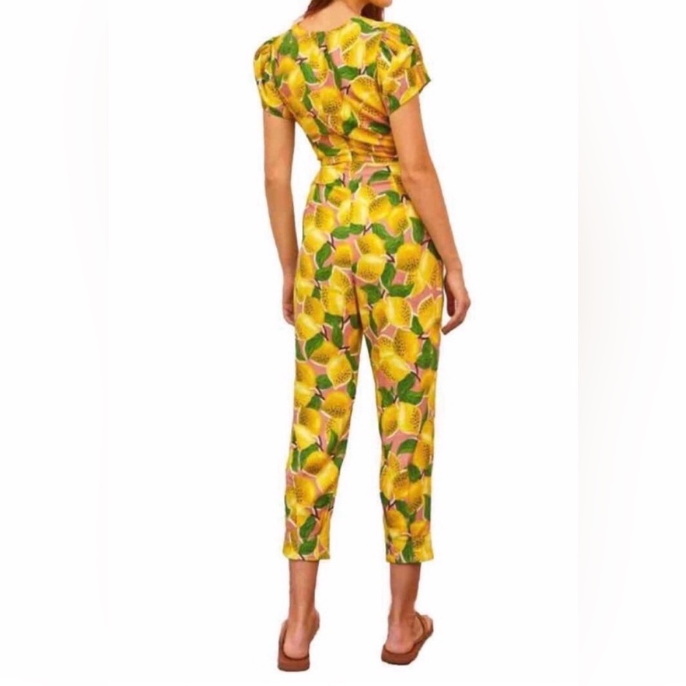 Farm Rio Yellow Lemon-Print Jumpsuit View 4